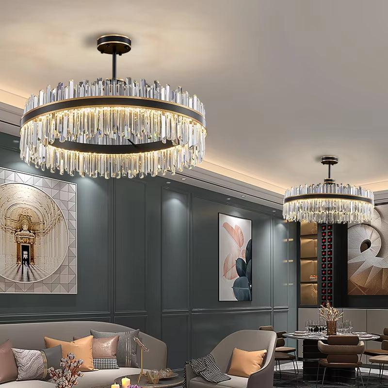 Black gold crystal chandelier