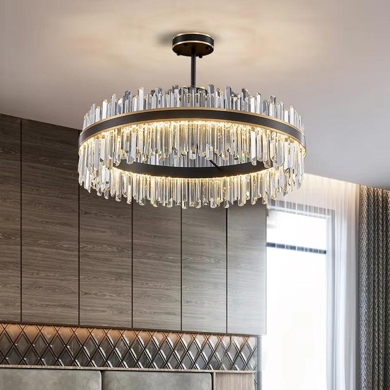 Black gold crystal chandelier