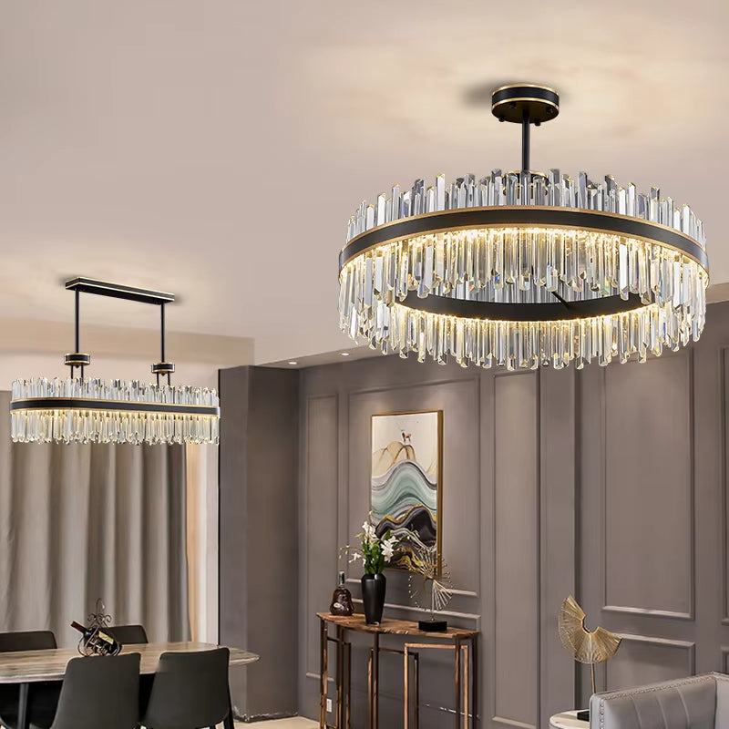 Black gold crystal chandelier