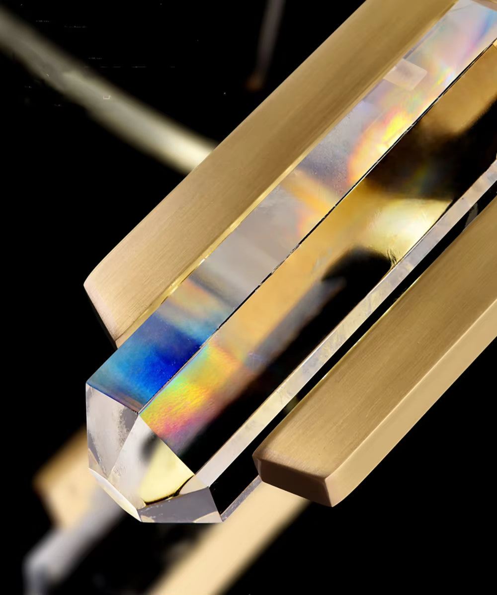 Copper crystal chandelier