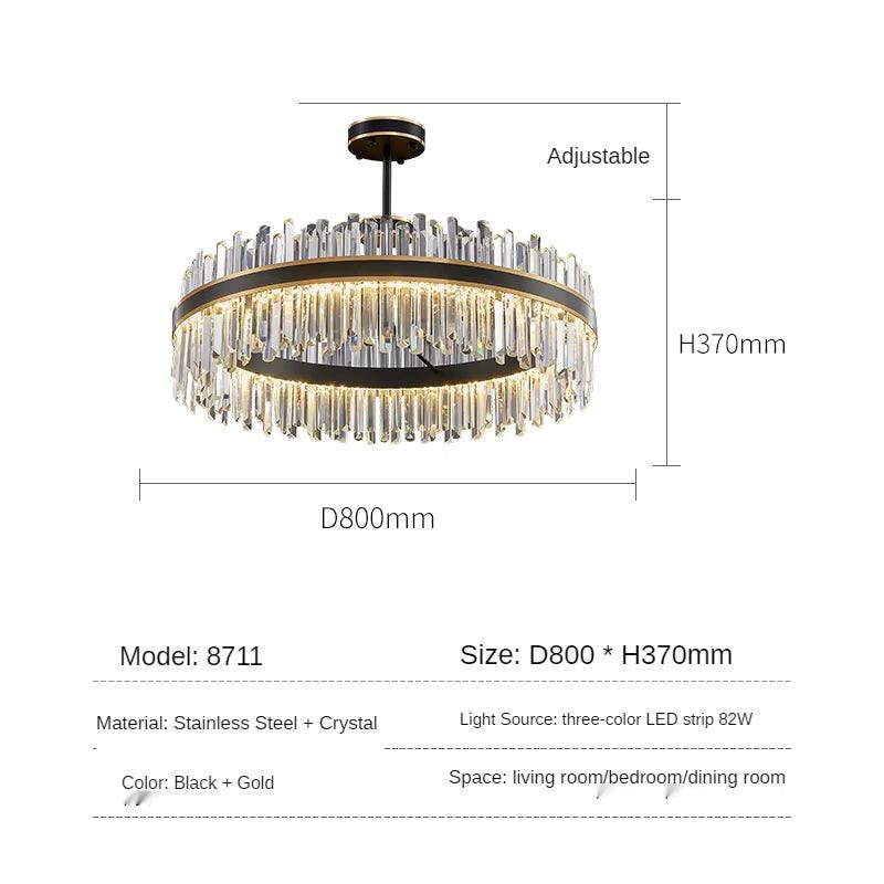 Black gold crystal chandelier