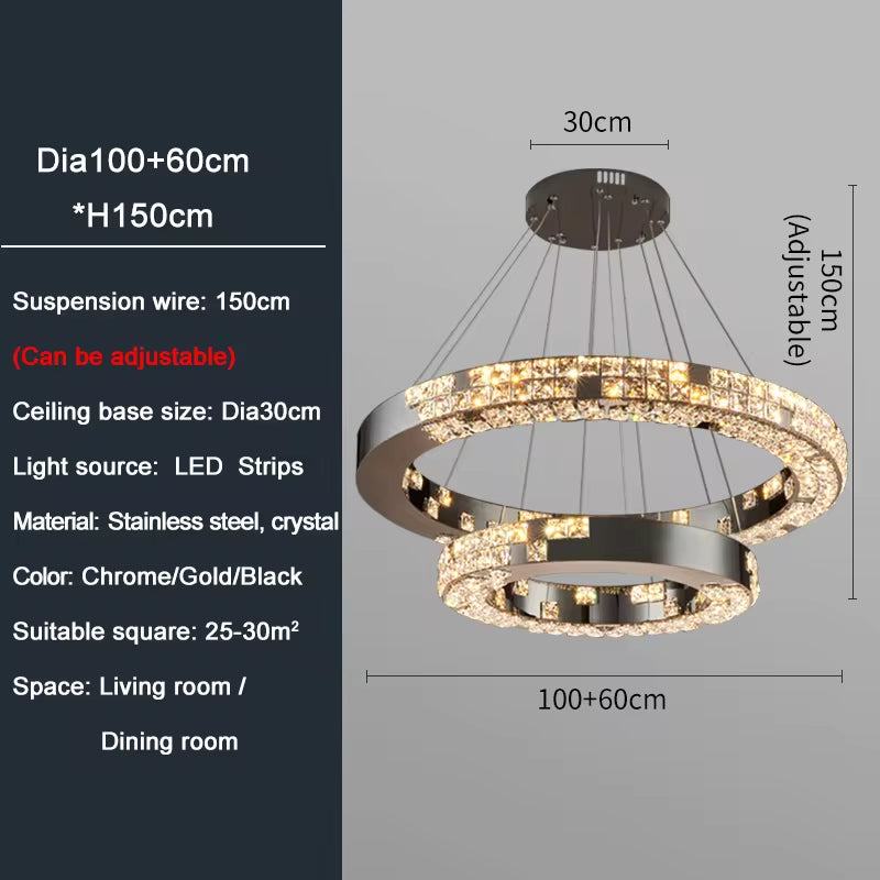 Mosaic crystal chandelier