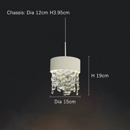 Modern Gypsophila chandelier with metal and crystal design, LED light, 15cm diameter, 19cm height, suitable for living room and bedroom