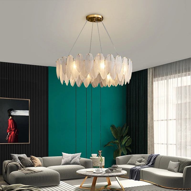 Feather Glass Chandelier