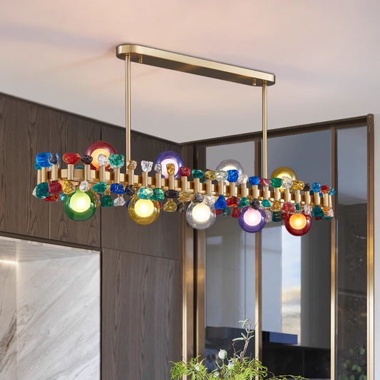 Color Bubble Long Chandelier