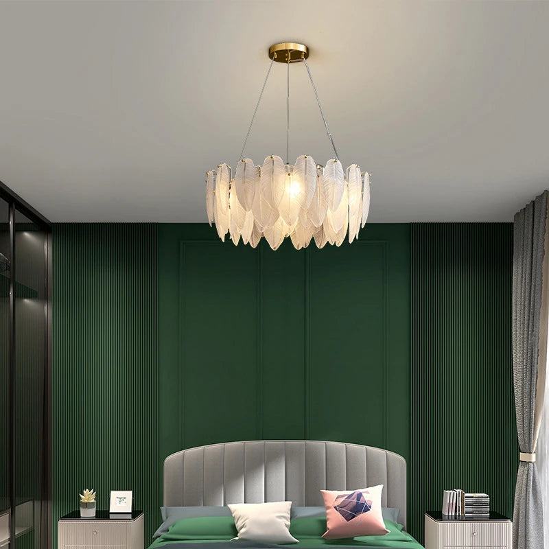 Feather Glass Chandelier