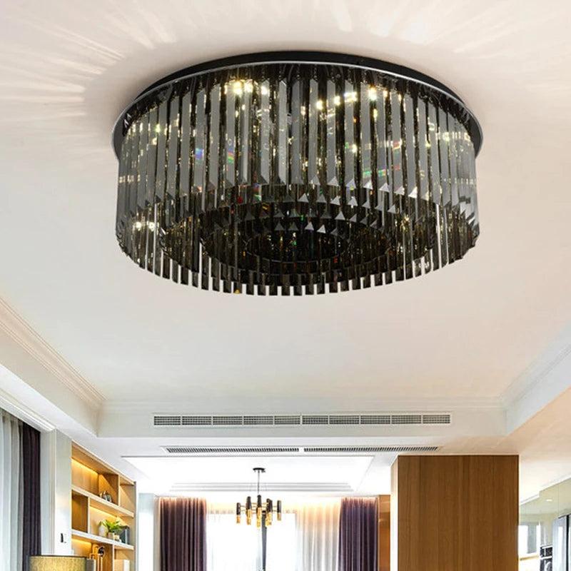 Flat Crystal Ceiling Lamp