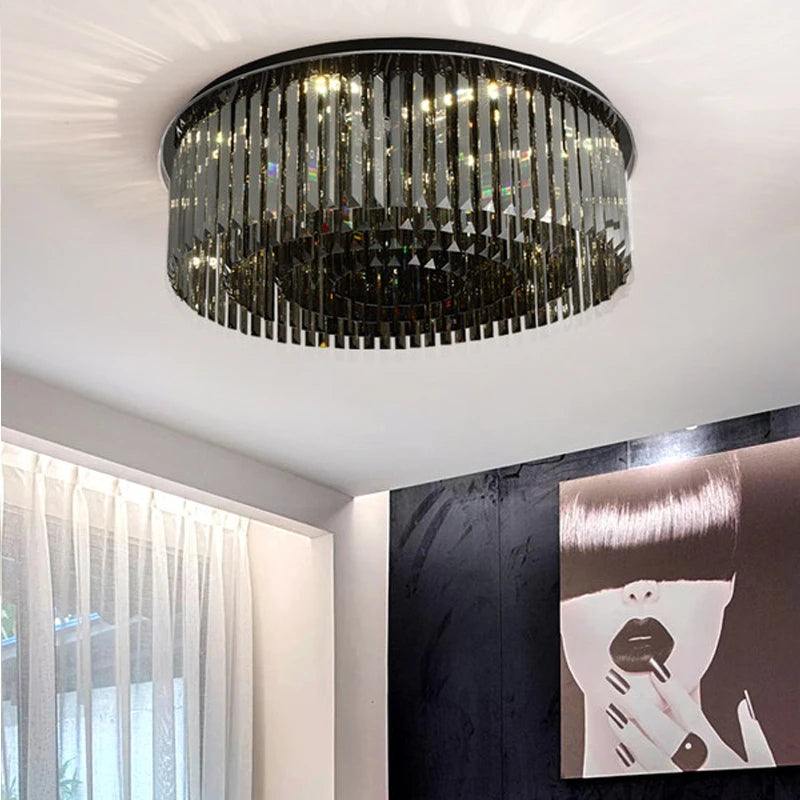 Flat Crystal Ceiling Lamp