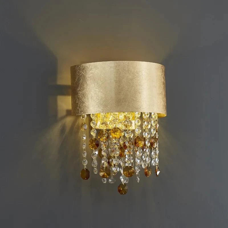 Gold bedside wall lamp