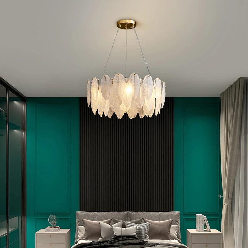 Feather Glass Chandelier