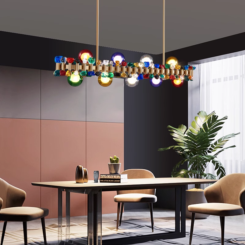 Color Bubble Long Chandelier