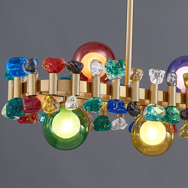 Color Bubble Long Chandelier