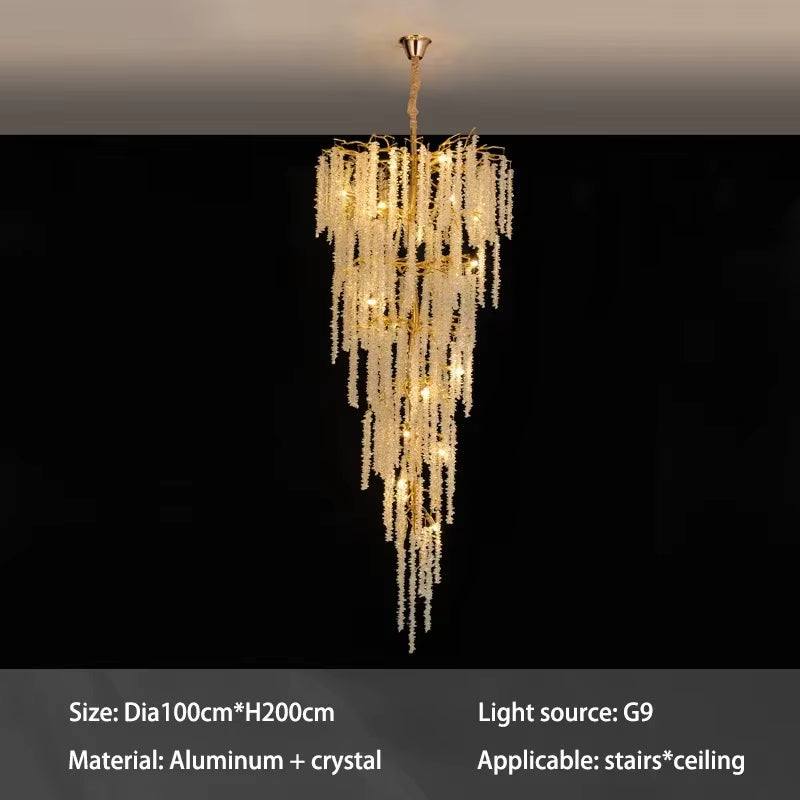 Large branch crystal chandelier