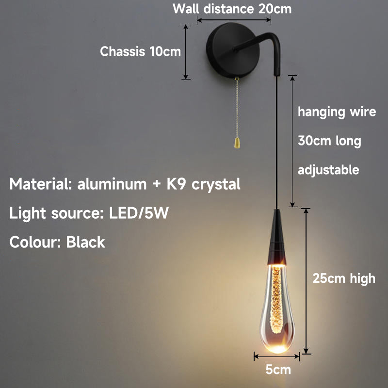 Raindrop Crystal Wall Lamp