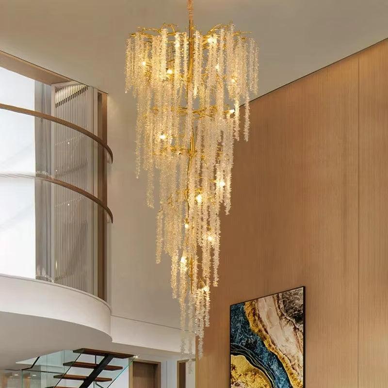 Large branch crystal chandelier
