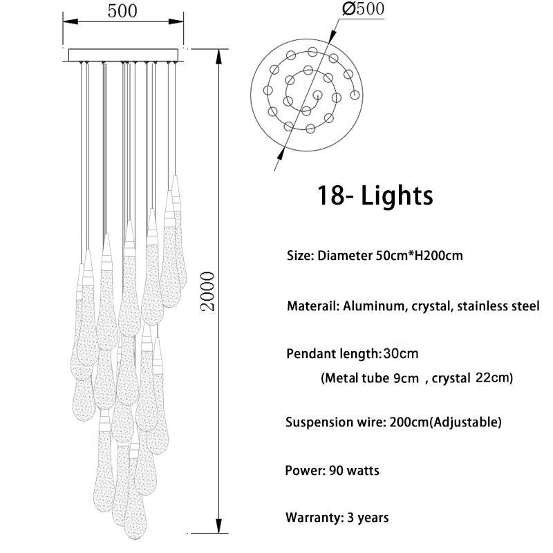 Crystal Droplet Chandelier