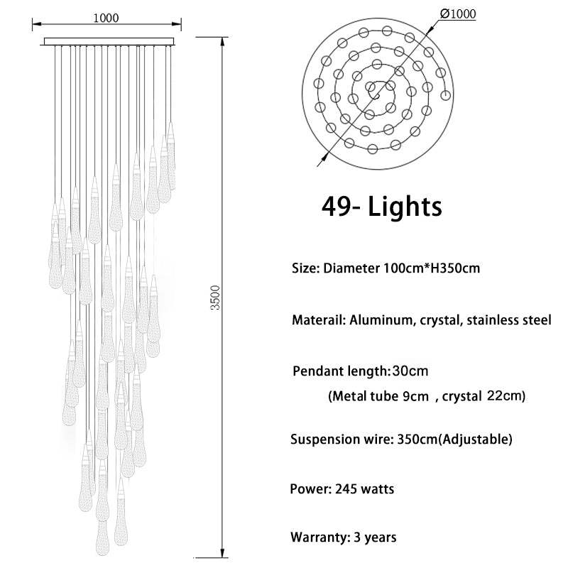 Crystal Droplet Chandelier