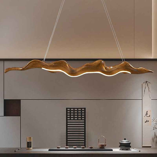 Modern Wood Panel LED Pendant Light