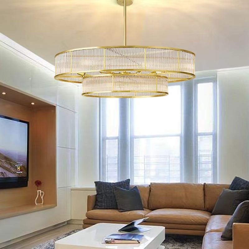 Round American light luxury chandelier