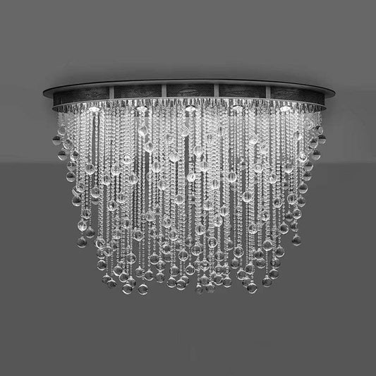 Oval curtain crystal lamp