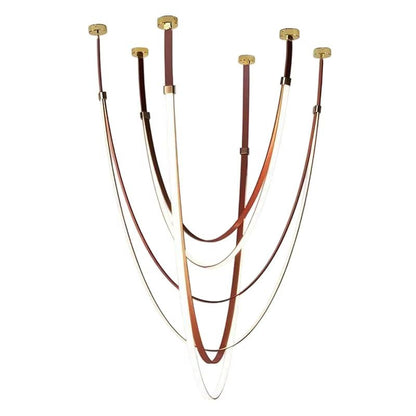 Modern DIY Belt LED Chandelier with adjustable hanging LED belts in various sizes