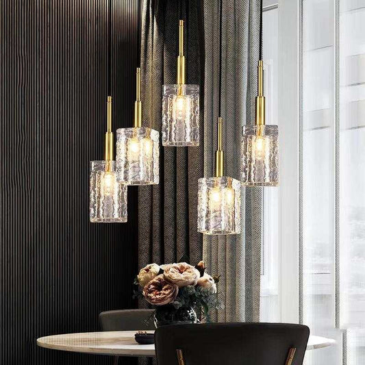 Copper crystal chandelier