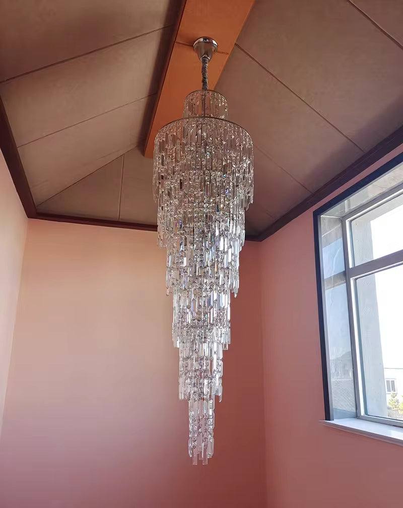 Meteor shower stair chandelier