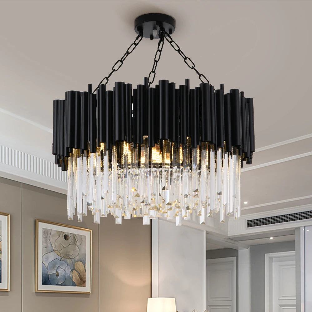 Black pipe chandelier