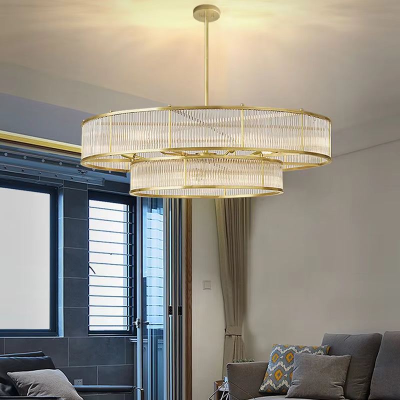 Round American light luxury chandelier