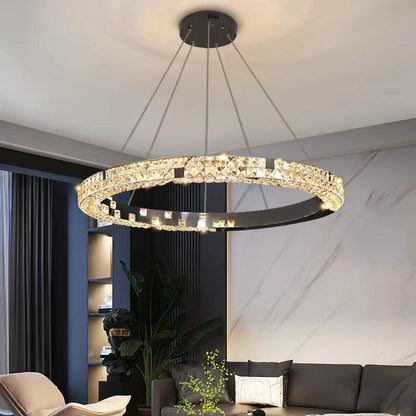 Mosaic crystal chandelier