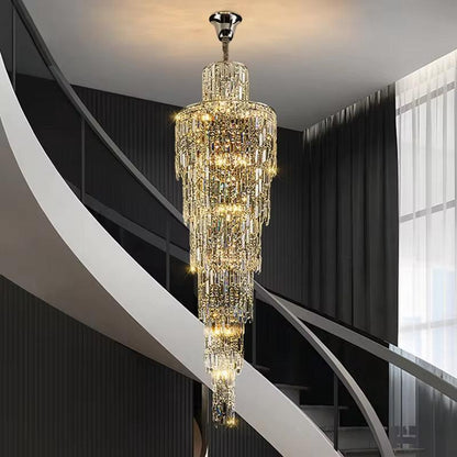 Meteor shower stair chandelier