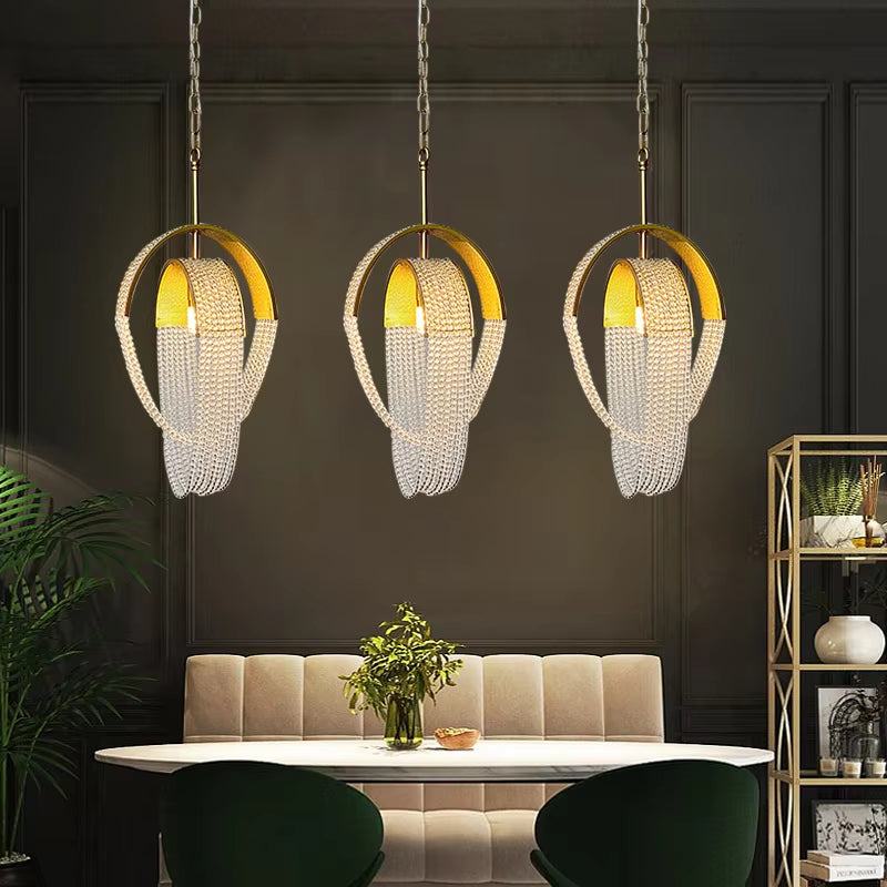 Single-head golden flower bud chandelier