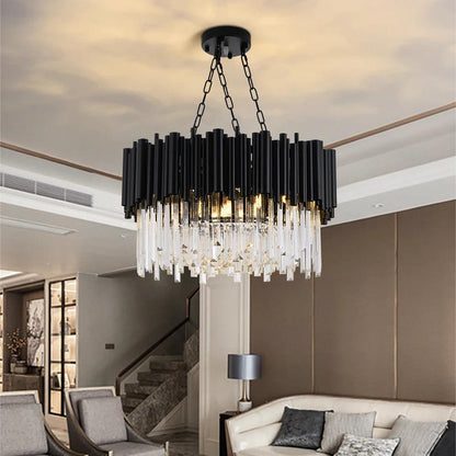 Black pipe chandelier