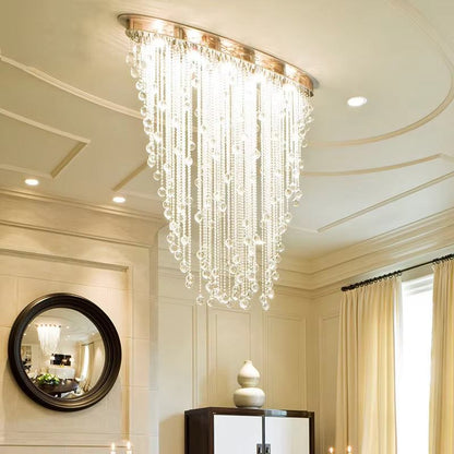 Oval curtain crystal lamp