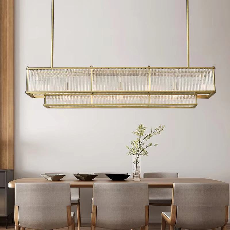 Retro American round linear chandelier