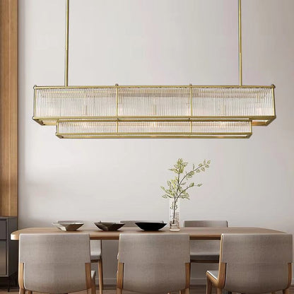 Retro American round linear chandelier