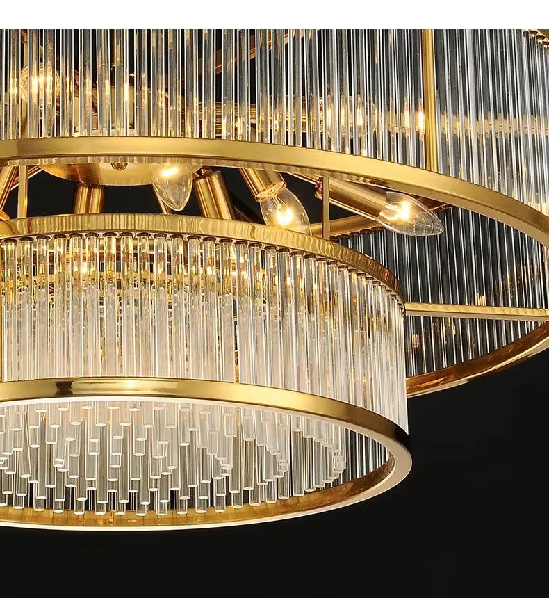 Round American light luxury chandelier