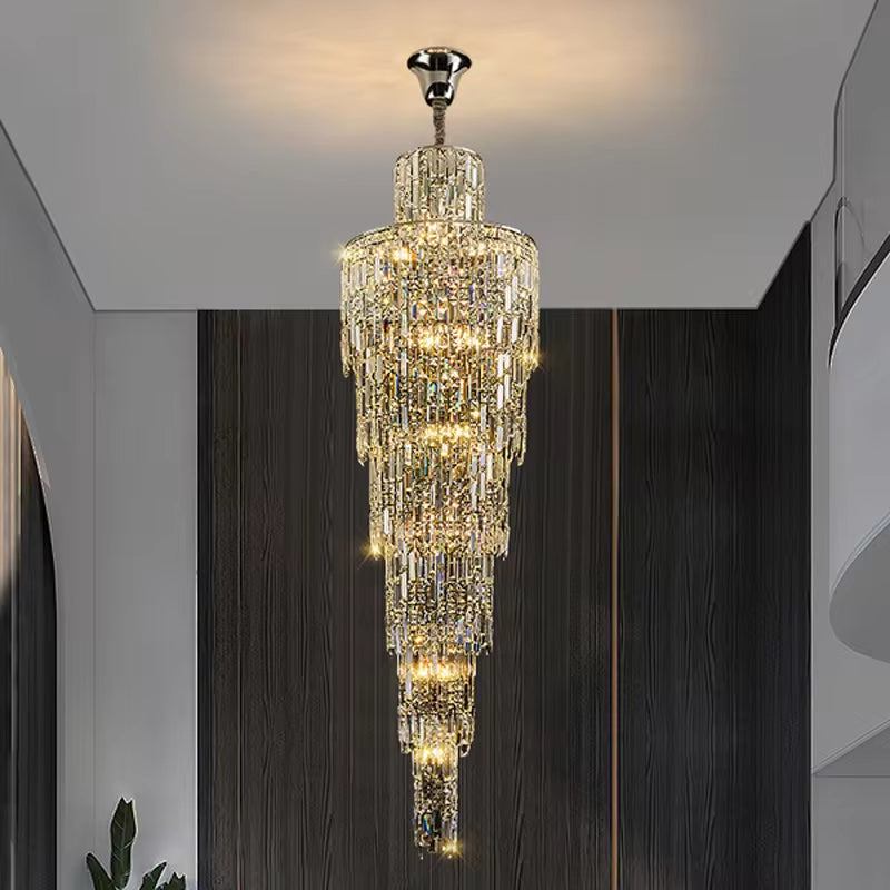 Meteor shower stair chandelier