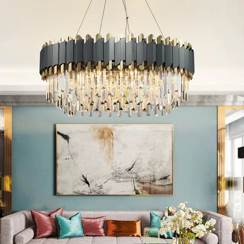 Round wave chandelier