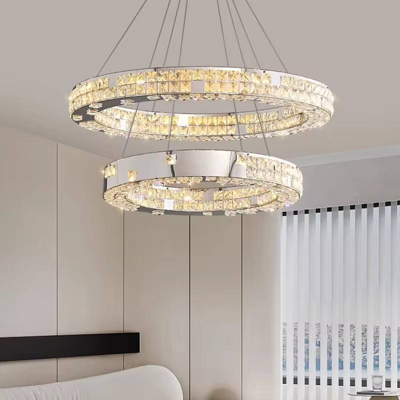 Mosaic crystal chandelier