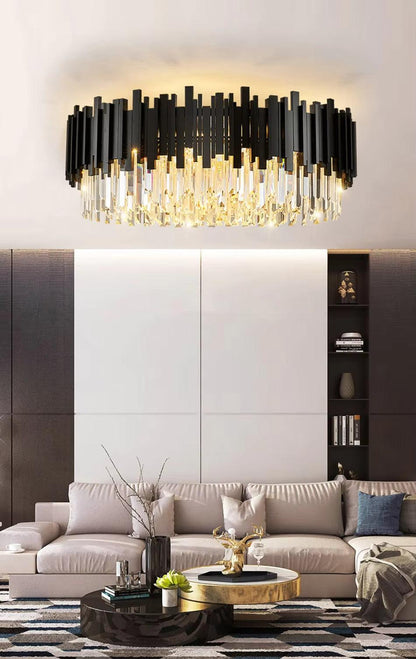 Modern black crystal chandelier