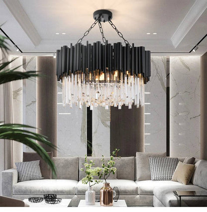 Black pipe chandelier