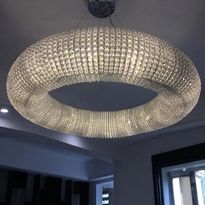 Gold chrome large crystal lamp