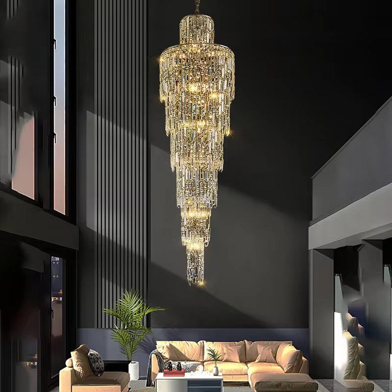 Meteor shower stair chandelier