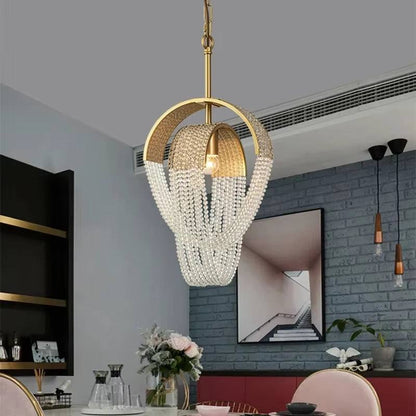 Single-head golden flower bud chandelier