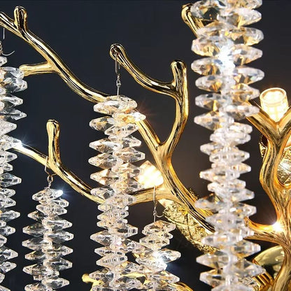 Modern gold and crystal wall sconce from the Celestial Collection with E14 LED bulb.