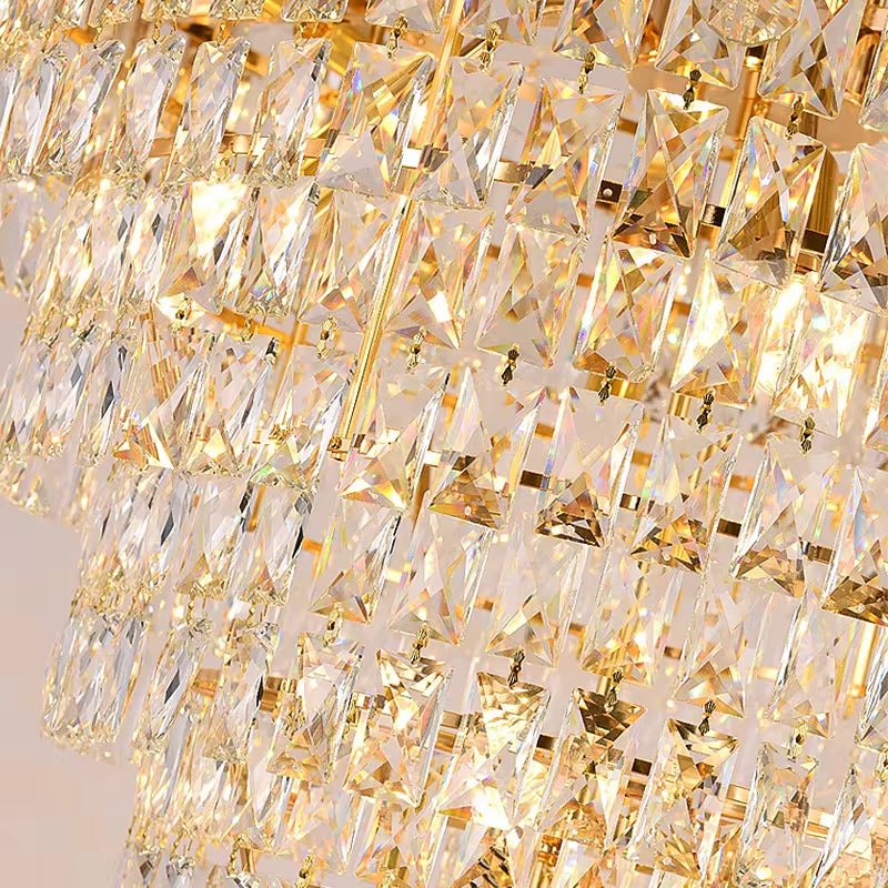 Large tubular crystal chandelier