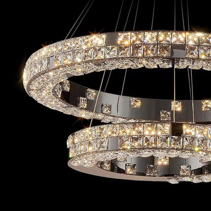 Mosaic crystal chandelier