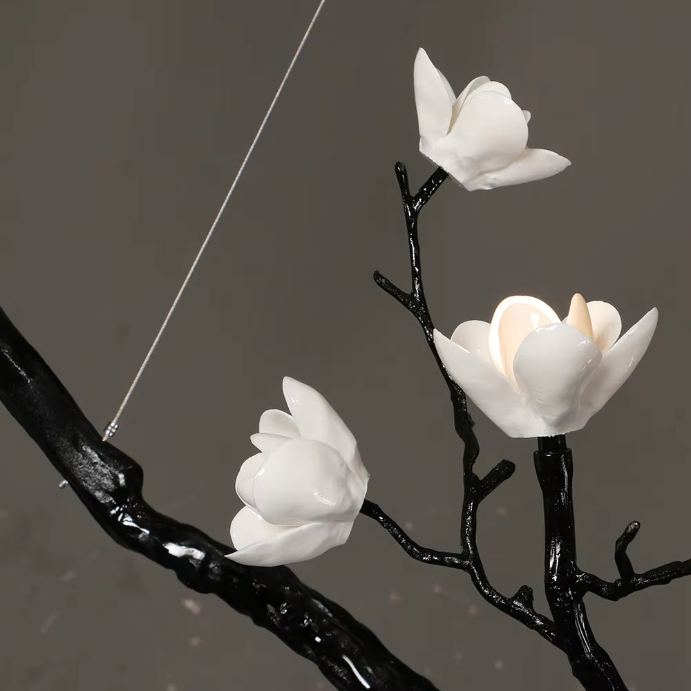 Italian ceramic and all-copper branch-style lamp in golden brown for modern living spaces