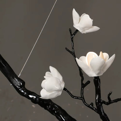 Italian ceramic and all-copper branch-style lamp in golden brown for modern living spaces